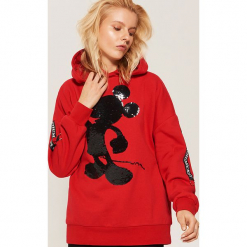 Bluza oversize Mickey Mouse - Czerwony. Czerwone bluzy damskie marki House, l, z motywem z bajki. Za 119,99 zł.