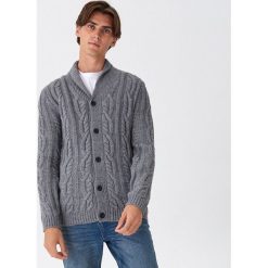 Kardigan z wełną - Szary. Szare kardigany męskie House, xl, z wełny. W wyprzedaży za 39,99 zł.