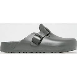 Birkenstock - Klapki Boston. Szare klapki damskie Birkenstock, bez wzorów, z materiału, bez obcasa. Za 169,90 zł.