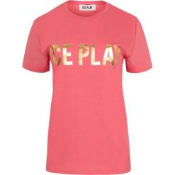 T-shirt ICE PLAY. Różowe koszulki damskie s, bez wzorów, z włoskim kołnierzykiem. Za 219,00 zł.