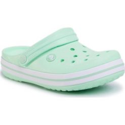 Klapki CROCS - Crocband Clog K 204537 Neo Mint. Zielone sandały dziewczęce Crocs, z tworzywa sztucznego, bez zapięcia. Za 139,00 zł.
