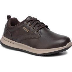 Półbuty SKECHERS - Antigo 65693/CHOC Chocolate. Pomarańczowe półbuty męskie Skechers, na co dzień, bez wzorów, ze skóry ekologicznej, eleganckie, bez zapięcia. Za 299,00 zł.