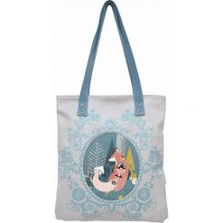 Shopper bag damskie: Shopper bag „Nordikka Fox” w kolorze szaro-niebieskim – 33 x 37,5 x 3 cm