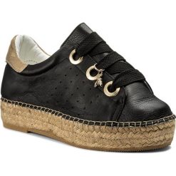 Espadryle PATRIZIA PEPE - 2V7757/A229-K103 Nero. Czarne espadryle damskie Patrizia Pepe, z aplikacjami, z zamszu, bez obcasa, na koturnie. W wyprzedaży za 499,00 zł.