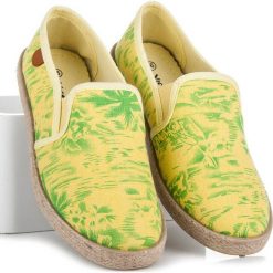 Espadryle damskie: Espadryle hawaii CARESSA odcienie żółtego i złota