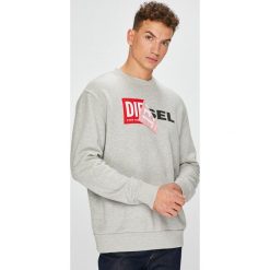 Diesel - Bluza. Szare bluzy męskie Diesel, s, z nadrukiem, z bawełny, z okrągłym kołnierzem, bez rękawów, bez kaptura. W wyprzedaży za 319,90 zł.