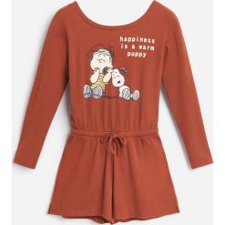 Piżama jednoczęściowa Peanuts - Bordowy. Czerwone piżamy damskie Reserved, s, bez wzorów, bez rękawów. Za 99,99 zł.
