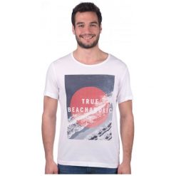 T-shirty męskie: Mustang T-Shirt Męski S Biały