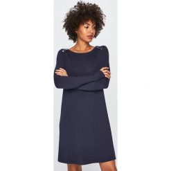 Vero Moda - Sukienka. Niebieskie sukienki damskie Vero Moda, na co dzień, s, bez wzorów, z elastanu, casualowe, z okrągłym kołnierzem, z długim rękawem, długie, mini, proste. Za 129,90 zł.