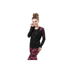 Bluzy damskie: Bluza damska z kieszeniami, z kapturem, rozpinana gładka, z nadrukiem