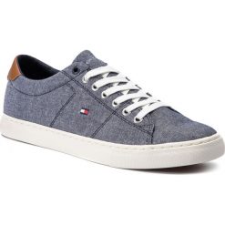 Tenisówki TOMMY HILFIGER - Seasonal Textile Sneaker FM0FM02204 Midnight 403. Niebieskie półbuty męskie TOMMY HILFIGER, bez wzorów, z gumy, eleganckie, bez zapięcia. Za 339,00 zł.