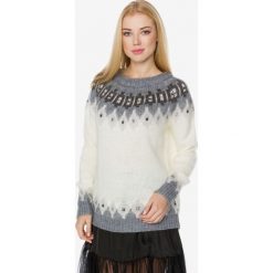 Desigual Alberta Sweter Biały. Białe bluzy damskie Desigual, xs, bez wzorów, z wełny, bez rękawów, bez kaptura. Za 705,95 zł.