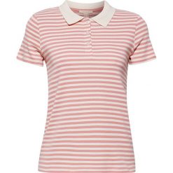 Koszulka polo w kolorze jasnoróżowo-kremowym. Różowe koszulki damskie Esprit, na co dzień, xl, w paski, z bawełny, polo, bez rękawów. W wyprzedaży za 59,95 zł.
