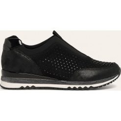 Marco Tozzi - Buty. Czarne koturny damskie Marco Tozzi, bez obcasa, na obcasie, bez zapięcia. Za 199,90 zł.