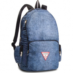 Plecak GUESS - HM6525 NYL84 DEN. Niebieskie plecaki męskie Guess, z aplikacjami, z materiału. Za 279,00 zł.