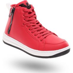 SNEAKERSY EA7 EMPORIO ARMANI. Czerwone sneakersy męskie EA7 Emporio Armani, przed kolano, na sznurówki. Za 484,50 zł.