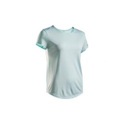 Koszulka TENIS TS Dry 100 damska. Zielone t-shirty damskie ARTENGO, bez wzorów, z poliesteru, sportowe, bez kołnierzyka. Za 24,99 zł.