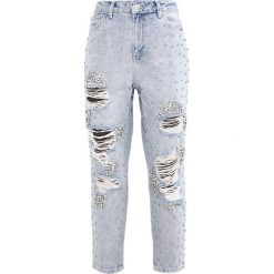 Topshop B&B GEM MOM Jeansy Relaxed Fit bleach. Szare jeansy damskie marki Topshop, bez wzorów, z bawełny. W wyprzedaży za 395,45 zł.