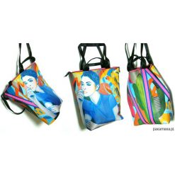 1242 art MIMA bag UNI & Marcin Painta print. Szare shopper bag damskie Pakamera, w paski, przez ramię. Za 399,00 zł.