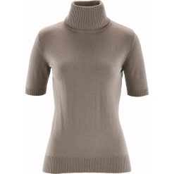 Sweter z golfem, z domieszką jedwabiu bonprix brunatny. Brązowe golfy damskie bonprix. Za 109,99 zł.
