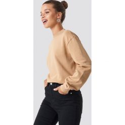 NA-KD Basic Bluza basic - Beige. Brązowe bluzy rozpinane damskie NA-KD Basic, prążkowane. Za 100,95 zł.
