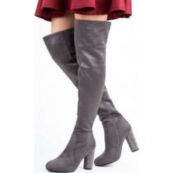 Buty zimowe damskie: Muszkieterki z kryształkami CECELIA