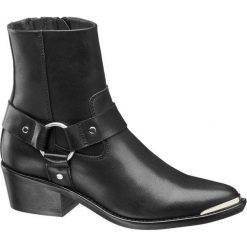 Botki damskie Catwalk czarne. Czarne botki damskie marki Catwalk, ze skóry, eleganckie, bez obcasa, na obcasie, bez zapięcia. Za 319,90 zł.
