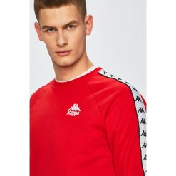 Kappa - Bluza. Czerwone bluzy męskie Kappa, m, bez wzorów, z bawełny, z okrągłym kołnierzem, bez rękawów, bez kaptura. Za 179,90 zł.