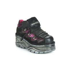 Derby New Rock M.1075-S6. Czarne półbuty damskie marki New Rock, bez wzorów, rockowe, bez obcasa, bez zapięcia. Za 991,20 zł.