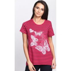 Bluzki damskie: Fuksjowy T-shirt Born To Walk