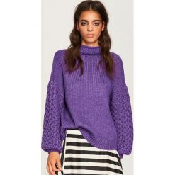Sweter z golfem - Fioletowy. Fioletowe golfy damskie marki DOMYOS, l, z bawełny. Za 139,99 zł.