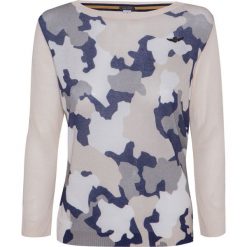 Sweter AERONAUTICA MILITARE Beżowy|Print. Brązowe swetry klasyczne damskie marki Aeronautica Militare, moro, z dzianiny, militarne. Za 280,00 zł.