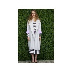 GREY PRINCESS płaszcz na podszewce. Szare płaszcze damskie marki Yes to dress by bożena karska, w paski, biznesowe. Za 780,00 zł.