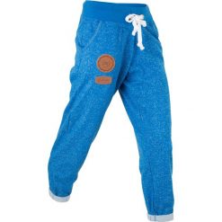 Spodnie sportowe, długość 7/8 bonprix lazurowy melanż. Niebieskie spodnie sportowe damskie bonprix, ze skóry. Za 49,99 zł.