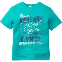 T-shirt z nadrukiem Regular Fit bonprix szmaragdowy. Zielone koszulki męskie bonprix, s, z nadrukiem, bez kołnierzyka. Za 34,99 zł.