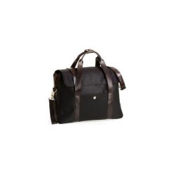 Czarna casual męska torba na ramię brodrene ml15, Kolor wnętrza: Czarny. Czarne torby męskie na ramię marki Brødrene, w paski, z materiału. Za 350,00 zł.
