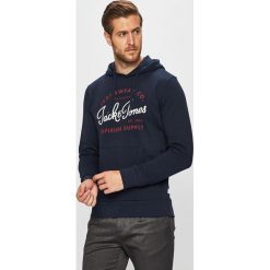 Jack & Jones - Bluza. Czarne bluzy męskie Jack & Jones, s, z nadrukiem, z bawełny, z kapturem, bez rękawów, z kapturem. Za 129,90 zł.
