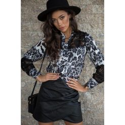 Koszula Pantera Glamoure. Bluzki damskie Modaforyou, do pracy, na zimę, s, w koronkowe wzory, z materiału, eleganckie, bez kołnierzyka, bez rękawów. Za 79,00 zł.