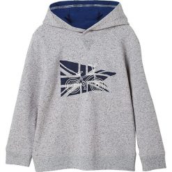 Bluza w kolorze szarym. Szare bluzy niemowlęce Vertbaudet Boys & Co., z nadrukiem, z bawełny, bez rękawów, bez kaptura. W wyprzedaży za 35,95 zł.