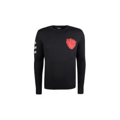 Swetry Dsquared S74HA0822. Czarne swetry męskie Dsquared, s, bez wzorów, bez kołnierzyka, bez kaptura. Za 1599,00 zł.