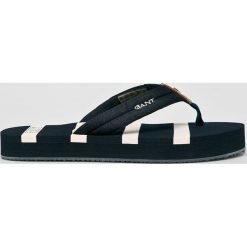 Gant - Japonki St Bart. Niebieskie klapki damskie GANT, bez wzorów, ze skóry, bez obcasa, na platformie. W wyprzedaży za 139,90 zł.