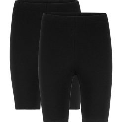 Kolarki ze stretchem (2 pary) bonprix czarny + czarny. Czarne spodnie damskie bonprix. Za 45,98 zł.