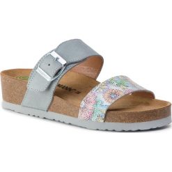 Klapki DR. BRINKMANN - 701277 Grau 9. Szare klapki damskie marki Dr. Brinkmann, z aplikacjami, ze skóry, bez obcasa, na obcasie. Za 189,00 zł.