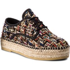 Espadryle EVA MINGE - Hernani 3D 18MJ1372387ES 918. Czarne espadryle damskie Eva Minge, bez wzorów, ze skóry, bez obcasa, na koturnie. W wyprzedaży za 219,00 zł.