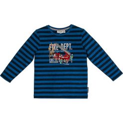 Koszulka "Fire" w kolorze czarno-niebieskim. Niebieskie t-shirty chłopięce Salt and Pepper, w paski, z bawełny, z długim rękawem. W wyprzedaży za 37,95 zł.