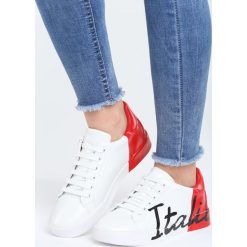Biało-Czerwone Buty Sportowe Girls Go Bad. Białe buty sportowe damskie marki Born2be, z materiału. Za 79,99 zł.