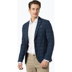 Marynarki męskie slim fit: CG - Marynarka męska z dodatkiem lnu – Chris, niebieski