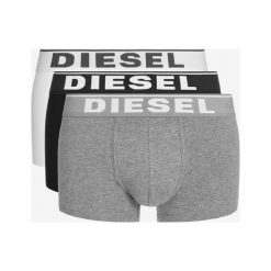 Diesel 3-pack Bokserki Czarny Biały Szary. Szare bokserki męskie Diesel, bez wzorów, z elastanu. Za 180,95 zł.