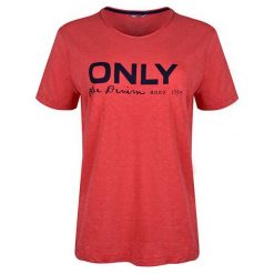 ONLY Koszulka damska Logo Slub Dnm Tee Mars Red (rozmiar XS). Czerwone koszulki damskie ONLY, xs, bez wzorów, bez kołnierzyka. W wyprzedaży za 54,00 zł.