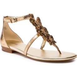 Sandały MICHAEL MICHAEL KORS - Felicity Thong 40S9FEFA1M Pale Gold. Żółte klapki damskie marki MICHAEL Michael Kors, bez wzorów, ze skóry ekologicznej, bez obcasa, na obcasie. Za 669,00 zł.